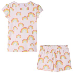 Pijama infantil de manga corta rosa suave 140