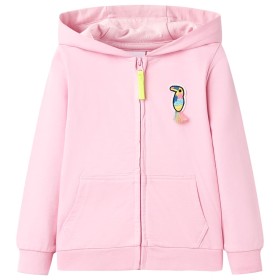 Rosafarbener Kinder-Kapuzenpullover mit Reißverschluss 128 von , Kinder-T-Shirts - Ref: Foro24-11567, Preis: 16,38 €, Rabatt: %