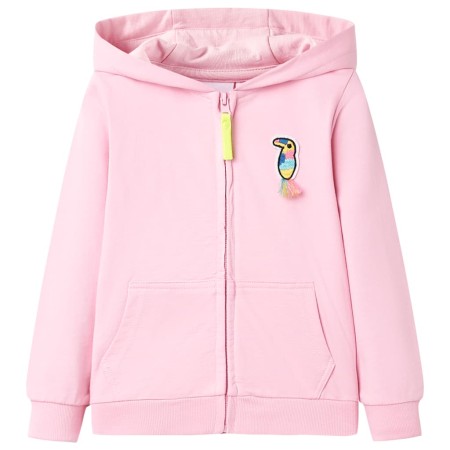Rosafarbener Kinder-Kapuzenpullover mit Reißverschluss 128 von , Kinder-T-Shirts - Ref: Foro24-11567, Preis: 16,38 €, Rabatt: %