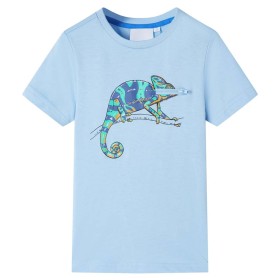 Camiseta infantil de manga corta azul claro 92