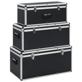 Storage boxes 3 units black aluminum by vidaXL, Toolboxes - Ref: Foro24-91853, Price: 210,90 €, Discount: %