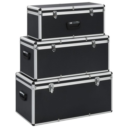 Aufbewahrungsboxen 3 Einheiten aus schwarzem Aluminium von vidaXL, Werkzeugkästen - Ref: Foro24-91853, Preis: 214,91 €, Rabat...