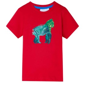 Camiseta infantil color rojo 128