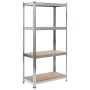 Shelving 4 levels 2 units steel plywood silver by vidaXL, Industrial shelving - Ref: Foro24-144267, Price: 82,39 €, Discount: %