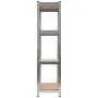 Shelving 4 levels 2 units steel plywood silver by vidaXL, Industrial shelving - Ref: Foro24-144267, Price: 82,39 €, Discount: %