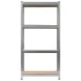 Shelving 4 levels 2 units steel plywood silver by vidaXL, Industrial shelving - Ref: Foro24-144267, Price: 82,39 €, Discount: %