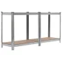 Shelving 4 levels 2 units steel plywood silver by vidaXL, Industrial shelving - Ref: Foro24-144267, Price: 82,39 €, Discount: %