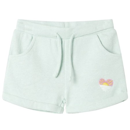 Kindershorts mit Kordelzug hellmintgrün meliert 128 von , Kinderhosen - Ref: Foro24-10977, Preis: 10,61 €, Rabatt: %