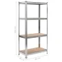 Shelving 4 levels 2 units steel plywood silver by vidaXL, Industrial shelving - Ref: Foro24-144267, Price: 82,39 €, Discount: %