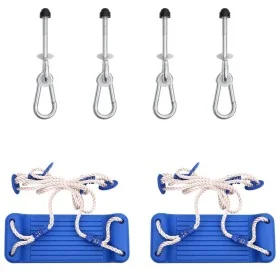 Swings 2 units with blue polyethylene climbing rocks by , Accessories for swings and play structures - Ref: Foro24-91032, Pri...
