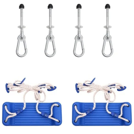 Swings 2 units with blue polyethylene climbing rocks by , Accessories for swings and play structures - Ref: Foro24-91032, Pri...