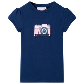 Camiseta infantil azul marino 104