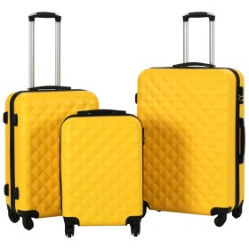 Juego de maletas rígidas con ruedas trolley 3 pzas amarillo ABS