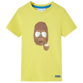 Camiseta de manga corta infantil amarillo 116