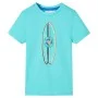 Kurzarm-T-Shirt für Kinder in Aquamarinfarbe 128 von , Kinder-T-Shirts - Ref: Foro24-11817, Preis: 8,12 €, Rabatt: %
