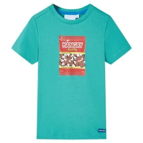 Kurzarm-T-Shirt für Kinder in dunklem Mintgrün 128 von , Kinder-T-Shirts - Ref: Foro24-11857, Preis: 7,88 €, Rabatt: %