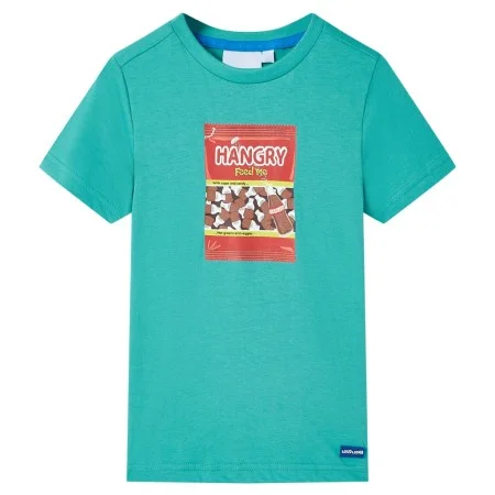 Kurzarm-T-Shirt für Kinder in dunklem Mintgrün 128 von , Kinder-T-Shirts - Ref: Foro24-11857, Preis: 7,88 €, Rabatt: %