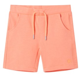 Pantalón corto infantil con cordón naranja neón 116
