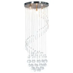 G9 Spiral Silver Crystal Beads Ceiling Lamp by vidaXL, Lamps - Ref: Foro24-281577, Price: 77,60 €, Discount: %