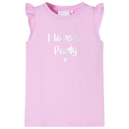Camiseta infantil de manga volante color lila 140 de , Camisetas para niños - Ref: Foro24-10508, Precio: 8,28 €, Descuento: %