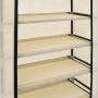 Mueble zapatero con funda de tela color crema 58x28x106 cm de vidaXL, Zapateros y organizadores de calzado - Ref: Foro24-2824...
