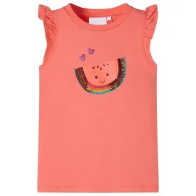Kinder-T-Shirt mit Rüschenärmeln in Koralle, Größe 92. von , Kinder-T-Shirts - Ref: Foro24-10624, Preis: 8,45 €, Rabatt: %