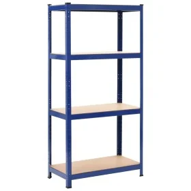 Storage shelving 4 levels blue plywood steel by vidaXL, Industrial shelving - Ref: Foro24-144273, Price: 44,60 €, Discount: %