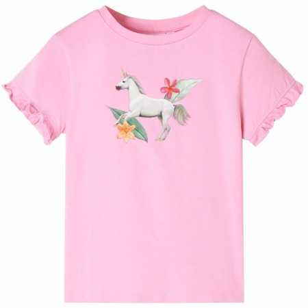 Kurzärmeliges Kinder-T-Shirt in leuchtendem Rosa, Größe 92. von , Kinder-T-Shirts - Ref: Foro24-10679, Preis: 8,32 €, Rabatt: %