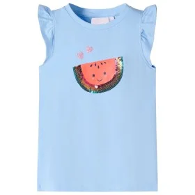 Kinder-T-Shirt mit hellblauen Volantärmeln, Größe 128. von , Kinder-T-Shirts - Ref: Foro24-10632, Preis: 8,45 €, Rabatt: %