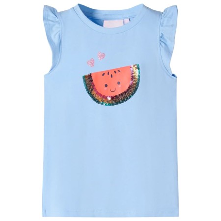 Kinder-T-Shirt mit hellblauen Volantärmeln, Größe 128. von , Kinder-T-Shirts - Ref: Foro24-10632, Preis: 8,54 €, Rabatt: %