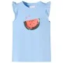 Camiseta infantil de manga volante azul claro 128 de , Camisetas para niños - Ref: Foro24-10632, Precio: 8,45 €, Descuento: %
