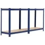 Storage shelving 4 levels blue plywood steel by vidaXL, Industrial shelving - Ref: Foro24-144273, Price: 44,60 €, Discount: %