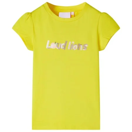 Camiseta infantil de manga casquillo amarillo chillón 116 de , Camisetas para niños - Ref: Foro24-10651, Precio: 8,12 €, Desc...