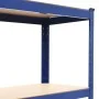 Storage shelving 4 levels blue plywood steel by vidaXL, Industrial shelving - Ref: Foro24-144273, Price: 44,60 €, Discount: %