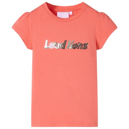 Kinder-T-Shirt mit Kapuzenärmeln in Koralle, Größe 128. von , Kinder-T-Shirts - Ref: Foro24-10647, Preis: 8,20 €, Rabatt: %