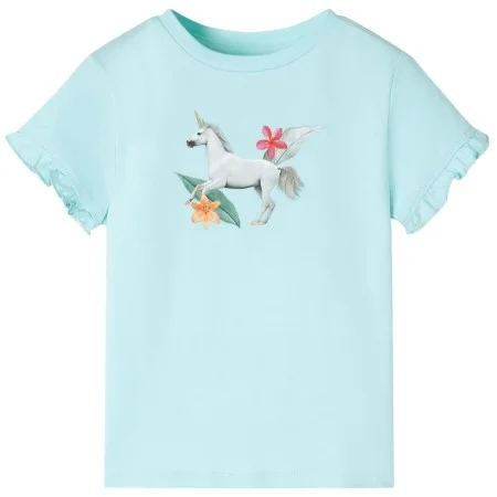 Camiseta infantil de manga corta verde agua 116 de , Camisetas para niños - Ref: Foro24-10691, Precio: 8,24 €, Descuento: %