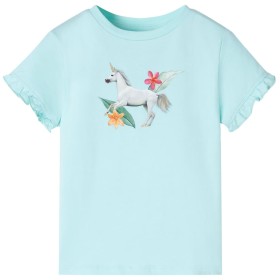 Camiseta infantil de manga corta verde agua 140 de , Camisetas para niños - Ref: Foro24-10693, Precio: 8,32 €, Descuento: %