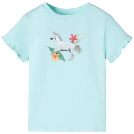 Camiseta infantil de manga corta verde agua 140 de , Camisetas para niños - Ref: Foro24-10693, Precio: 8,24 €, Descuento: %