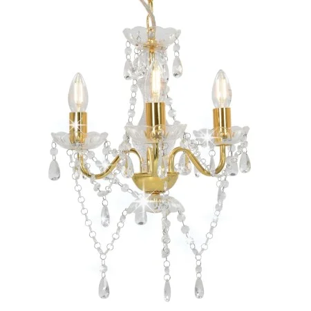 Chandelier with round golden beads 3 x E14 by vidaXL, Lamps - Ref: Foro24-281600, Price: 63,39 €, Discount: %