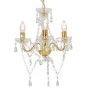 Lámpara de araña con cuentas dorado redonda 3 x E14 de vidaXL, Lámparas - Ref: Foro24-281600, Precio: 62,07 €, Descuento: %