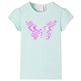 Kinder-T-Shirt mit Mintfarbenen Cap-Ärmeln, Größe 140. von , Kinder-T-Shirts - Ref: Foro24-10838, Preis: 8,24 €, Rabatt: %