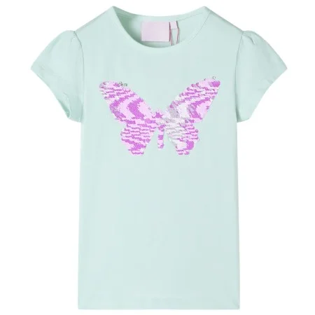 Kinder-T-Shirt mit Mintfarbenen Cap-Ärmeln, Größe 140. von , Kinder-T-Shirts - Ref: Foro24-10838, Preis: 8,24 €, Rabatt: %