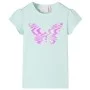 Kinder-T-Shirt mit Mintfarbenen Cap-Ärmeln, Größe 140. von , Kinder-T-Shirts - Ref: Foro24-10838, Preis: 8,24 €, Rabatt: %