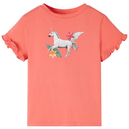 Kurzarm-Kinder-T-Shirt in Koralle, Größe 128. von , Kinder-T-Shirts - Ref: Foro24-10687, Preis: 8,32 €, Rabatt: %