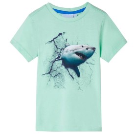 Camiseta infantil verde claro 104