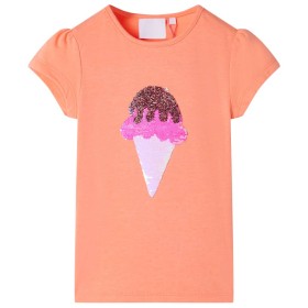 Camiseta infantil naranja neón 116