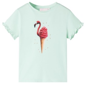 Camiseta infantil verde menta claro 116