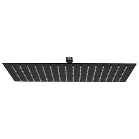Cabezal ducha efecto lluvia acero inox cuadrado negro 40x30 cm en Cabezales de ducha | Comprar online en Foro24