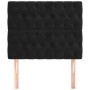Cabeceros 2 unidades de terciopelo negro 100x7x78/88 cm
