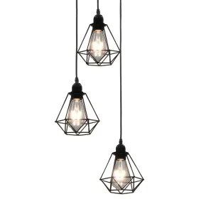 Black ceiling lamp with rhombus design, 3 E27 light bulbs by vidaXL, Lamps - Ref: Foro24-281634, Price: 53,62 €, Discount: %